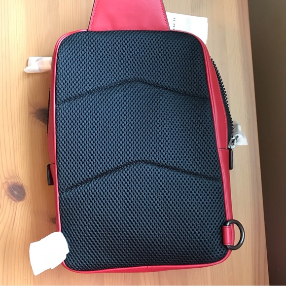 Coach Track Pack In Colorblock Signature Red Brown - Picture 10 of 11